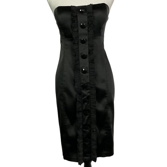 Arden B Black, Strapless Dress, size large, satin feel - Picture 1 of 12
